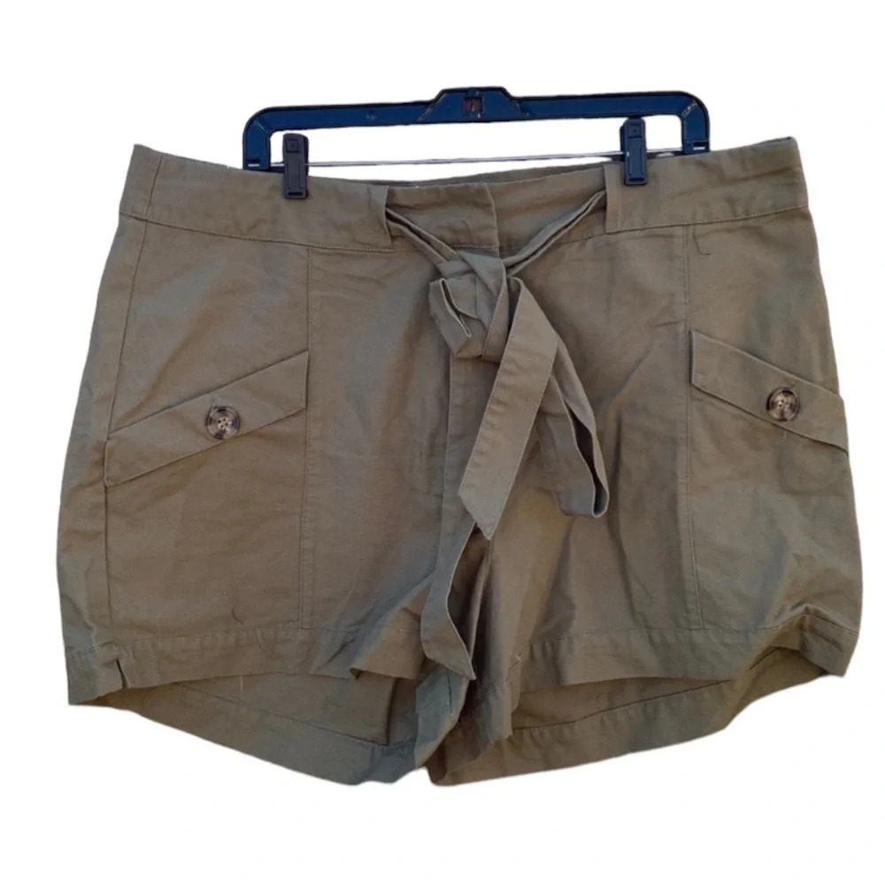 Justfab 3x Shorts With Tie Belt, New No Tags, Military Green